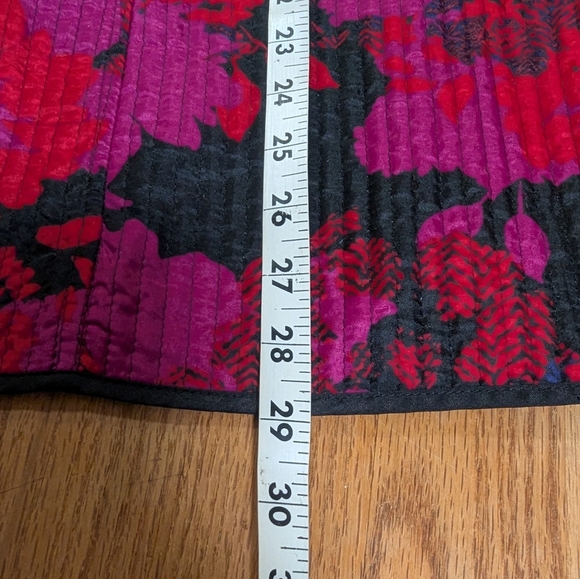 Catherines 3X Quilted Floral Jacket 🌺 Bold Red & Magenta Statement Coat 26/28W - Picture 7 of 11